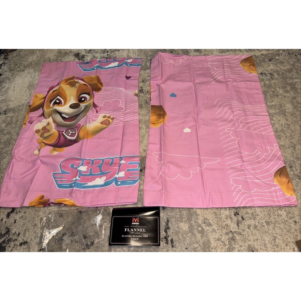 Paw Patrol Pink Skye Standard Fit Girls Pair Pillowcase New